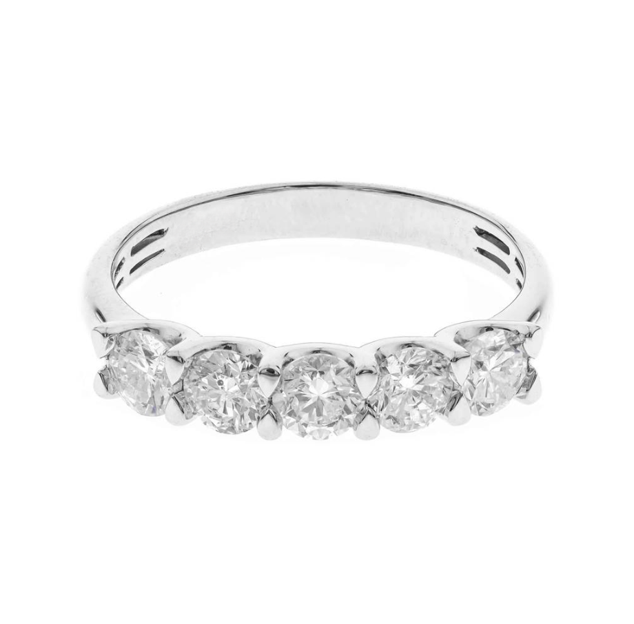 14K WHITE DIAMOND RING