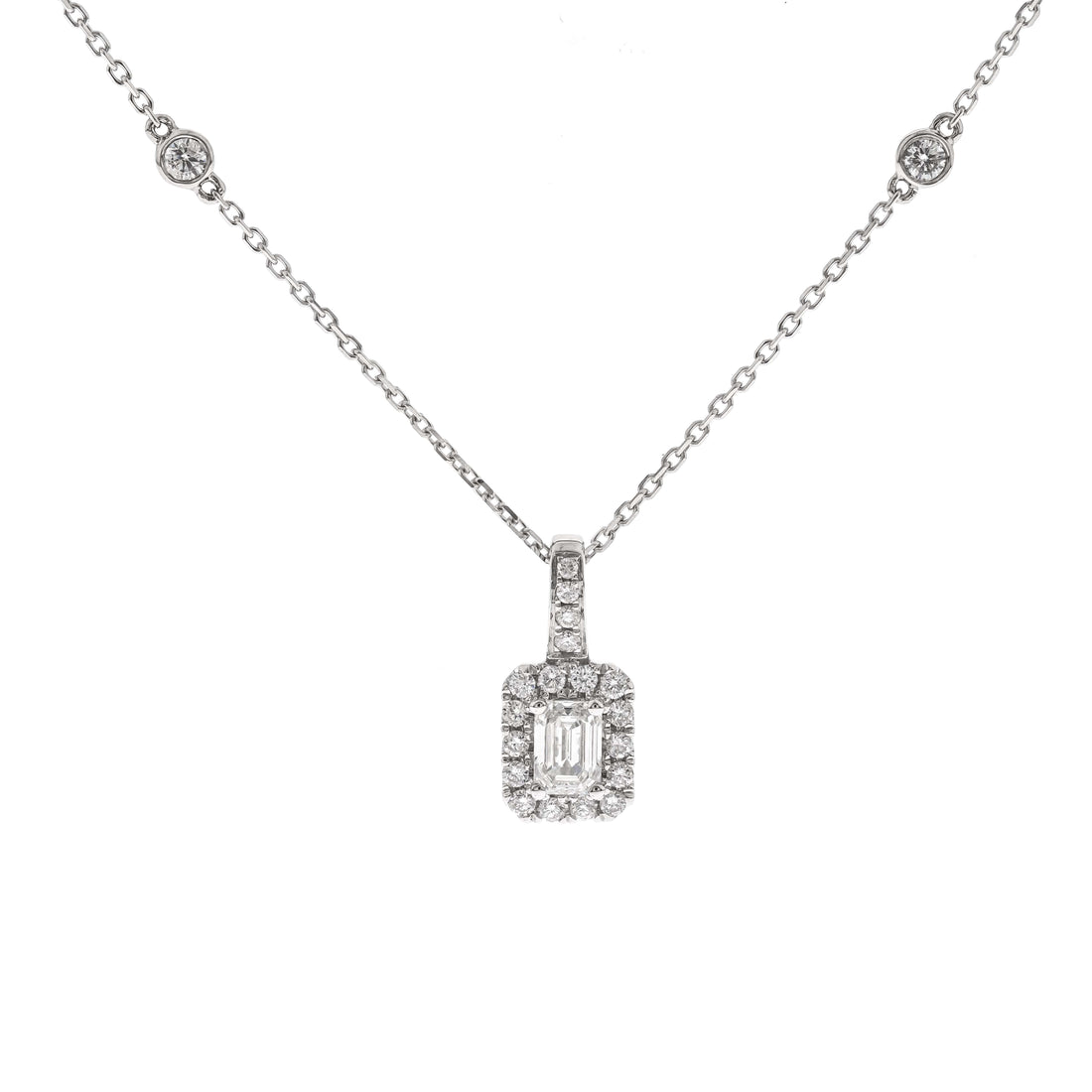 18K WHITE GOLD DIAMOND NECKLACE