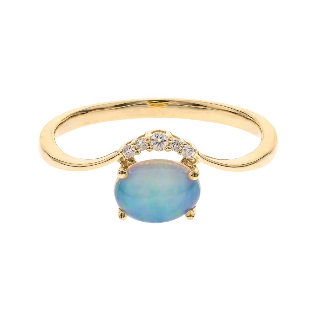 14K YELLOW GOLD ETHIOPIAN OPAL RING