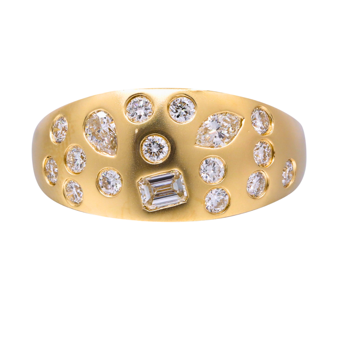 18K YELLOW GOLD DIAMOND RING