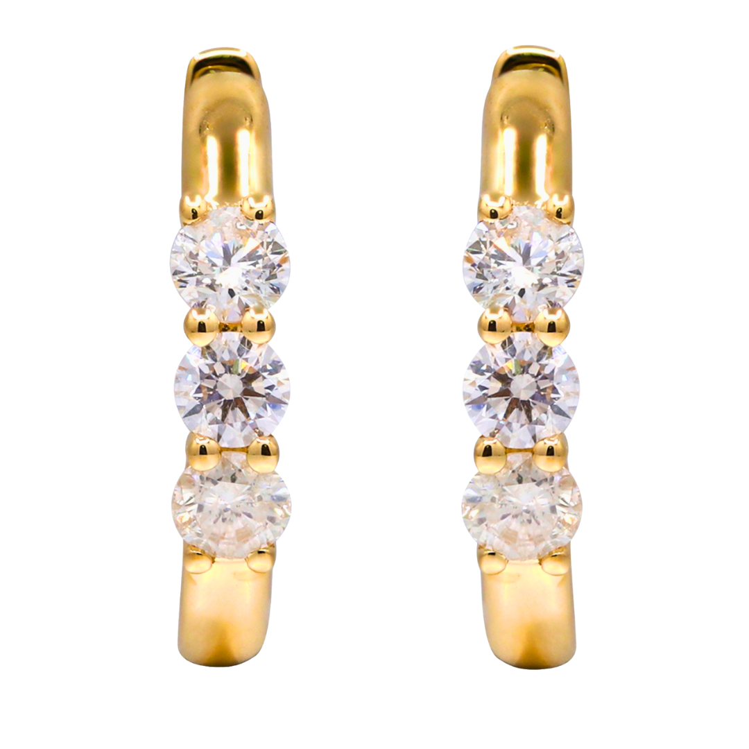 18K YELLOW GOLD DIAMOND EARRING