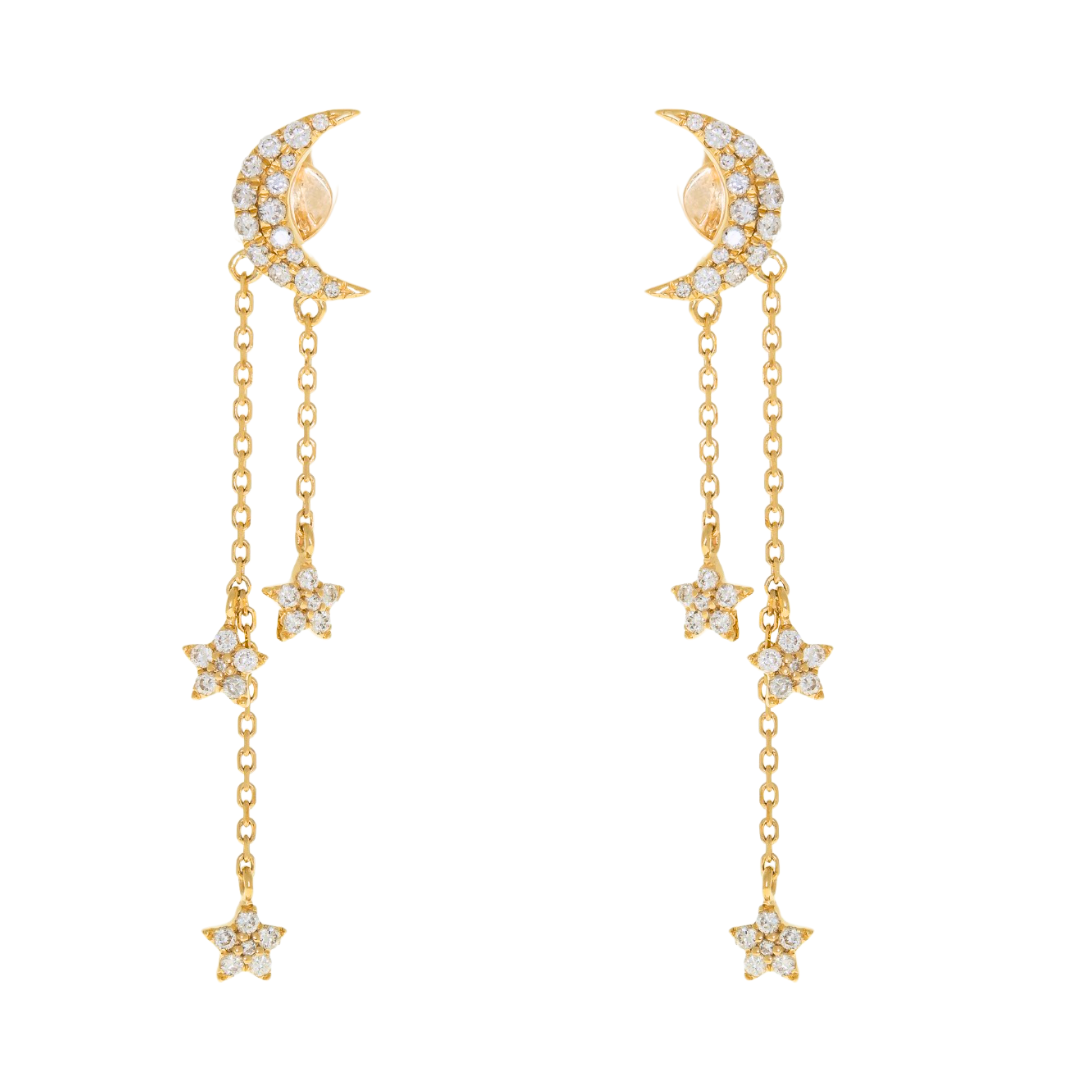 18K YELLOW GOLD DIAMOND EARRING