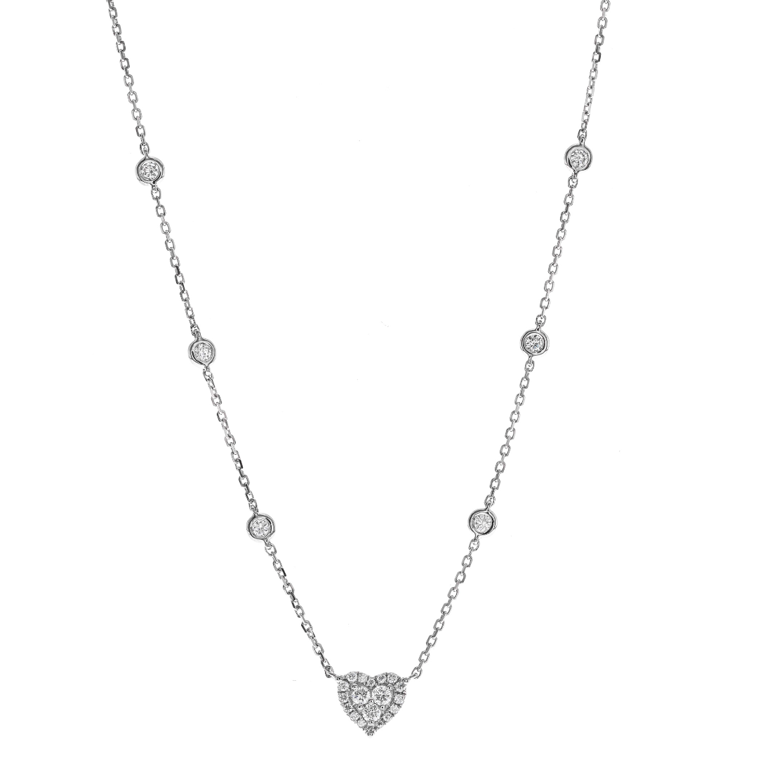 14K WHITE GOLD DIAMOND NECKLACE