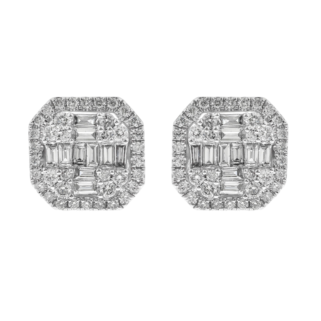 18K WHITE GOLD DIAMOND EARRING