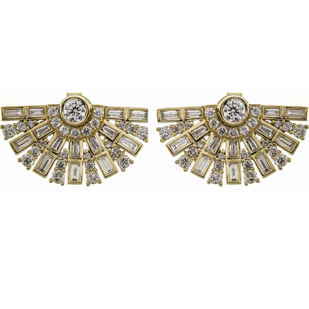 18K YELLOW GOLD DIAMOND EARRING