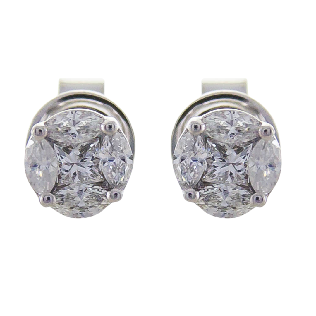 18K WHITE GOLD DIAMOND EARRING