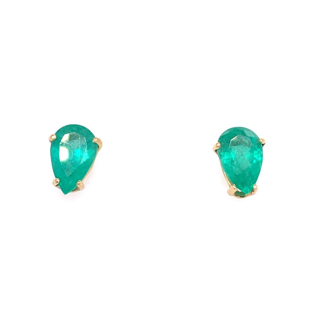 18K YELLOW GOLD EMERALD EARRING