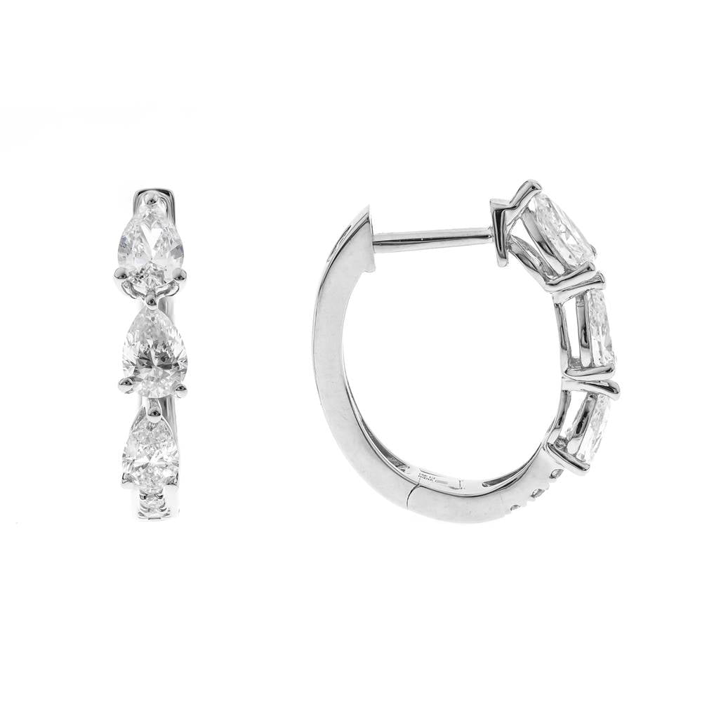 14K WHITE DIAMOND EARRING