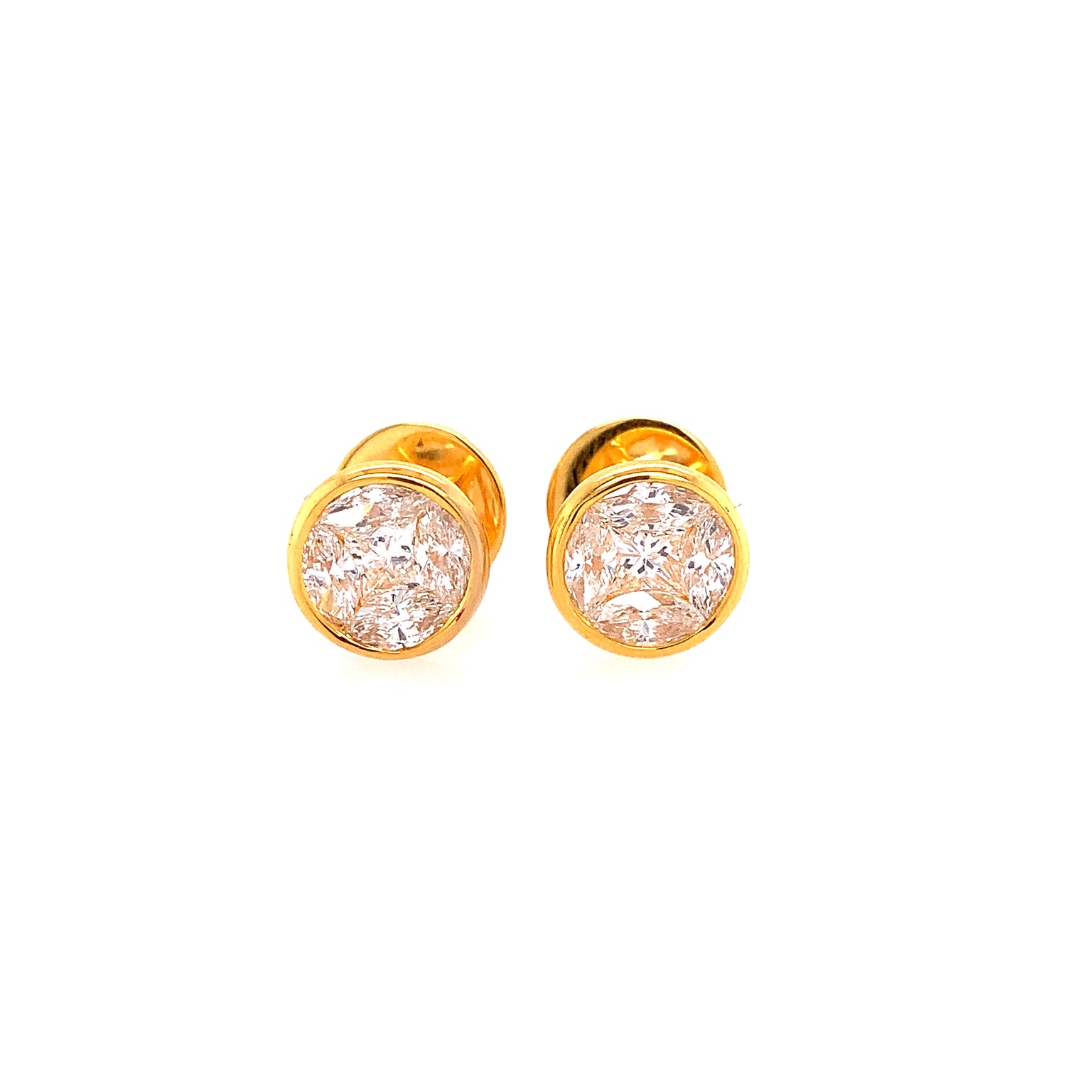 18K YELLOW GOLD DIAMOND EARRING