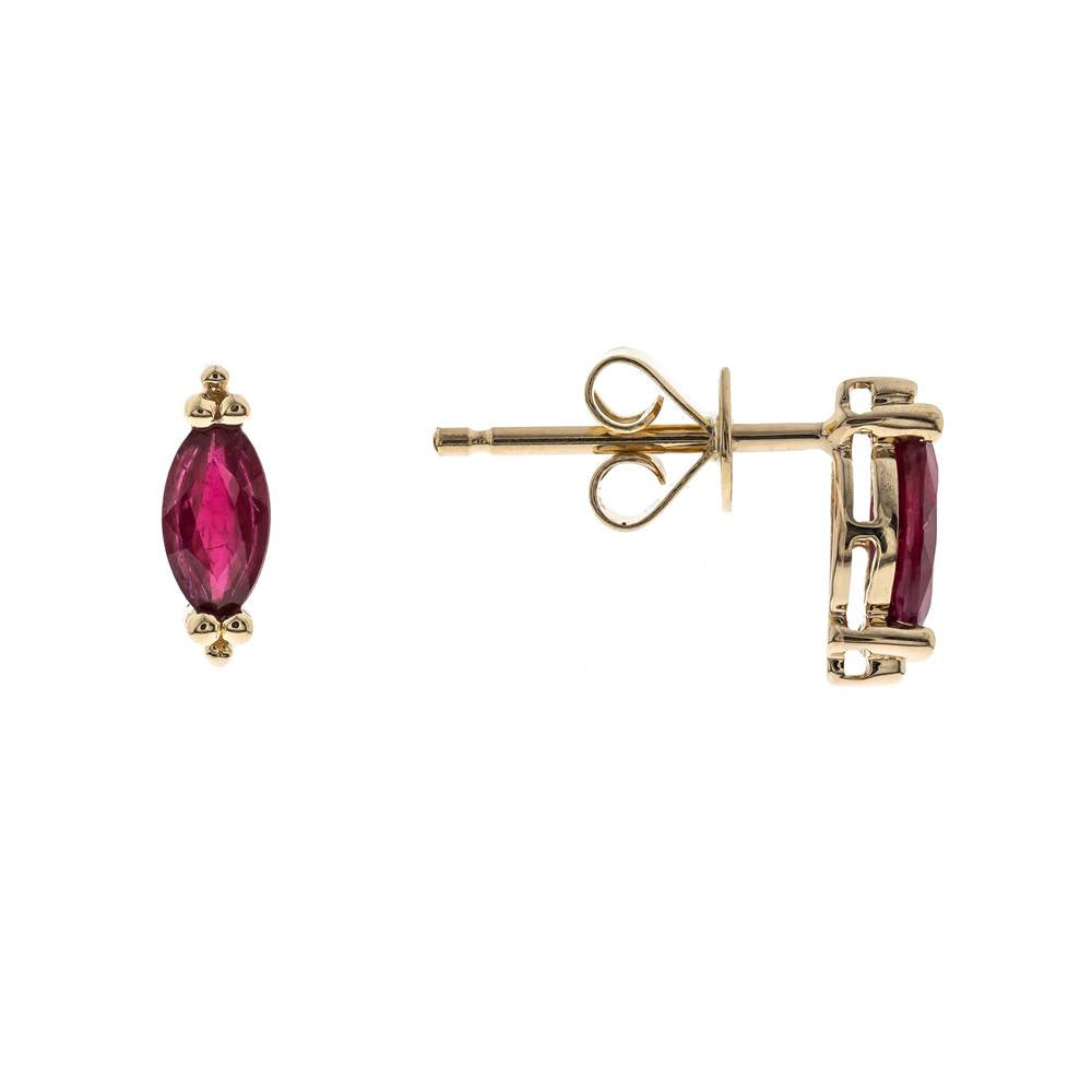 14K YELLOW RUBY EARRING