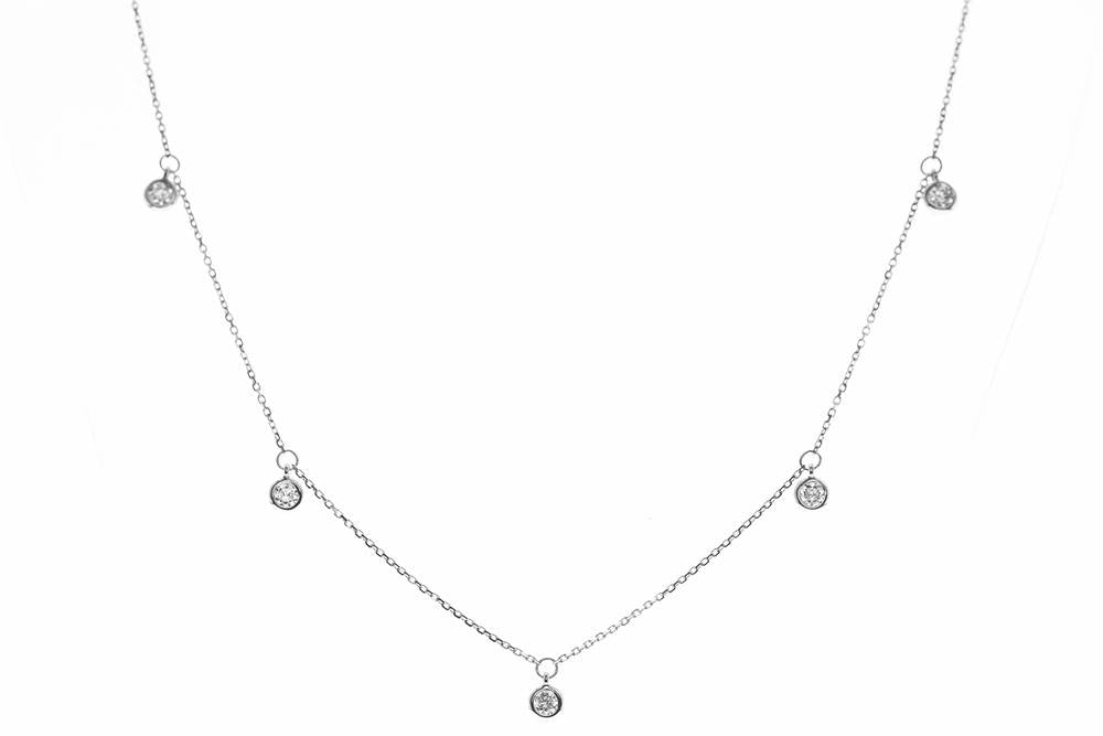 14K WHITE DIAMOND NECKLACE