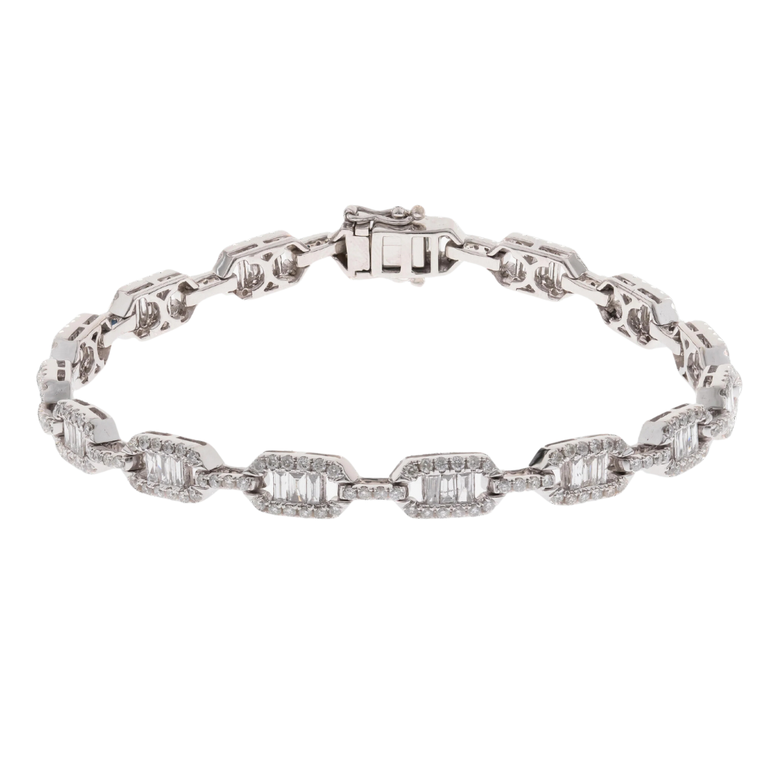 14K WHITE DIAMOND BRACELET