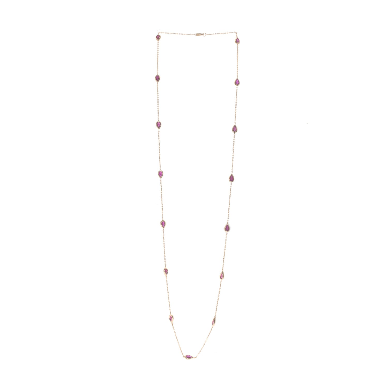 14K YELLOW RUBY NECKLACE