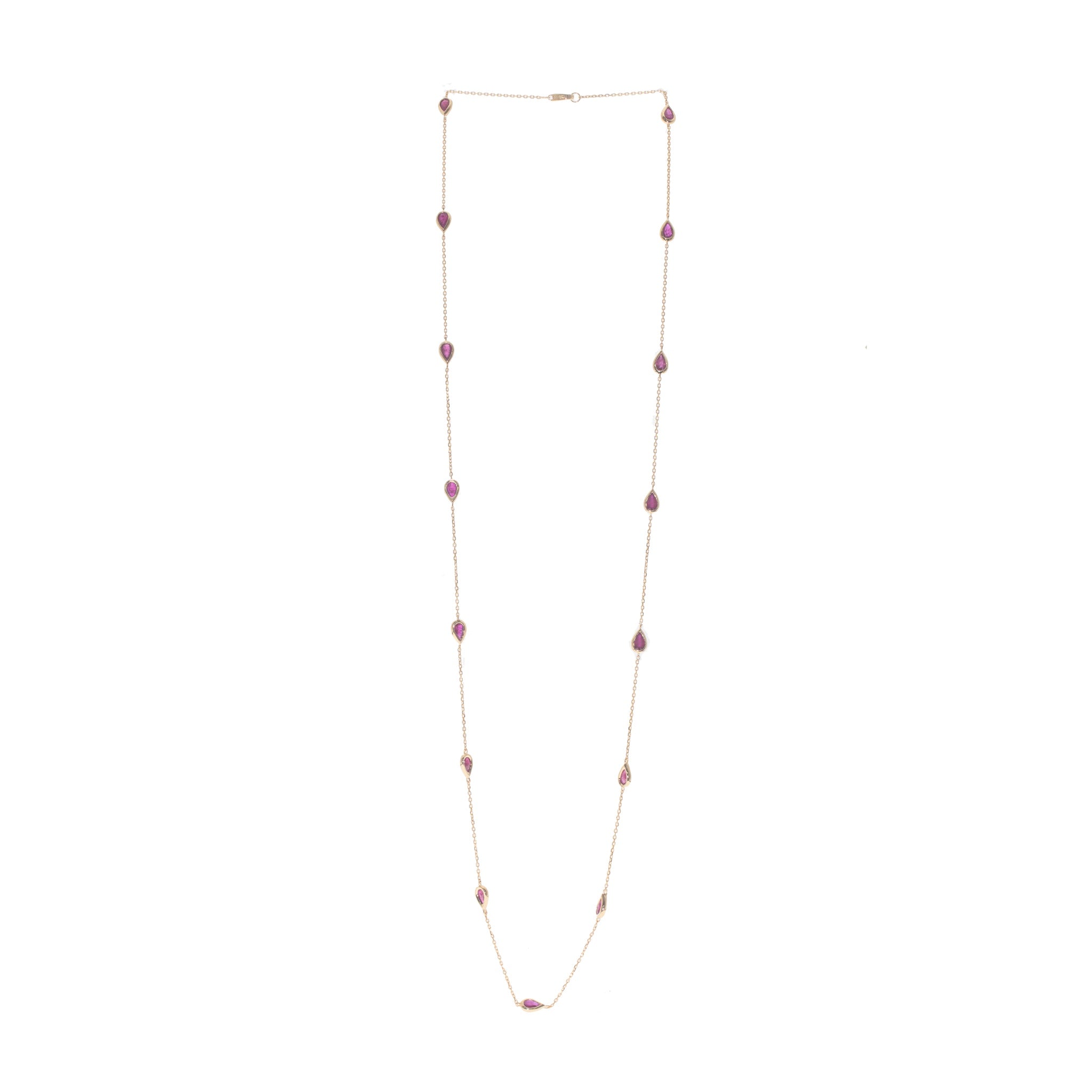 14K YELLOW RUBY NECKLACE