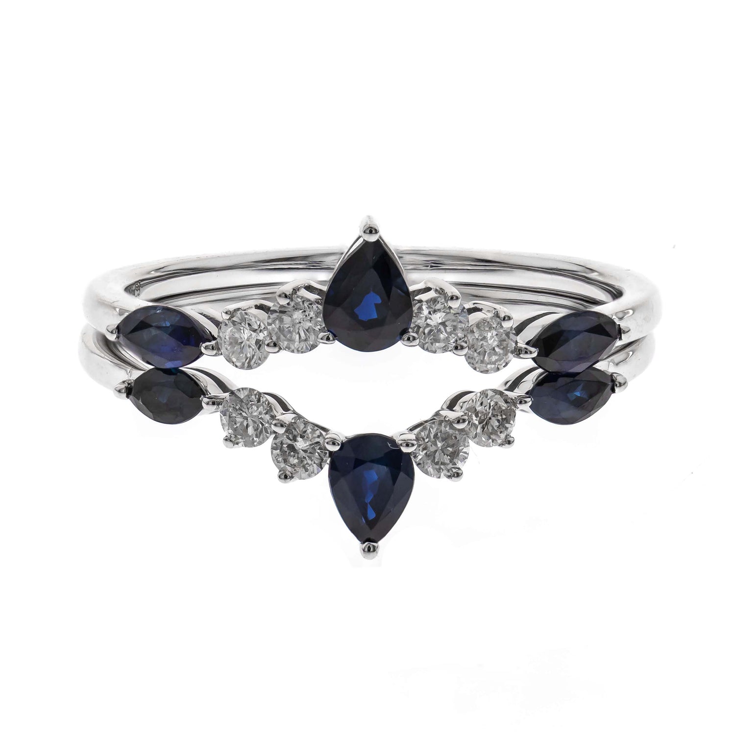 14K WHITE GOLD BLUE SAPPHIRE RING