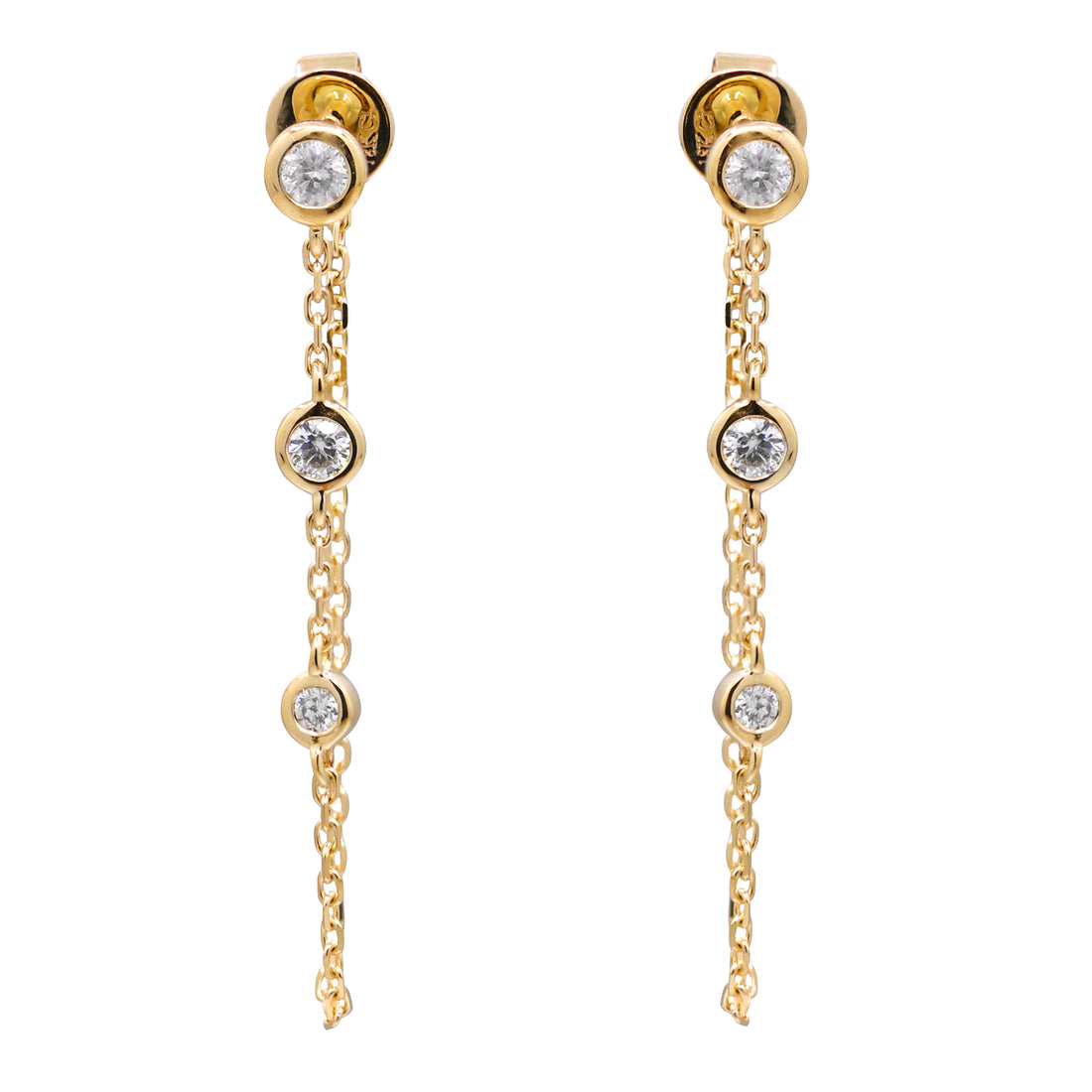 14K YELLOW DIAMOND EARRING