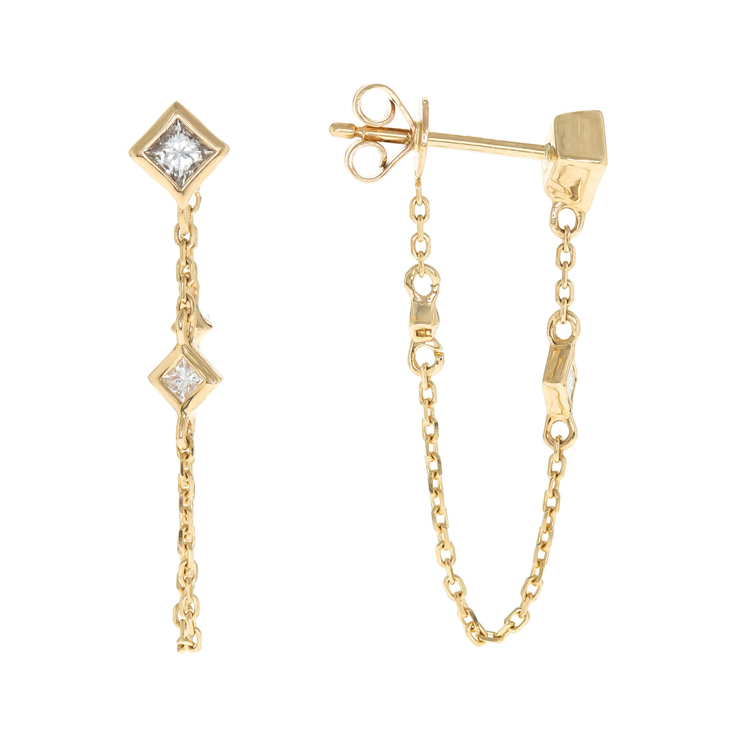 18K YELLOW DIAMOND EARRING