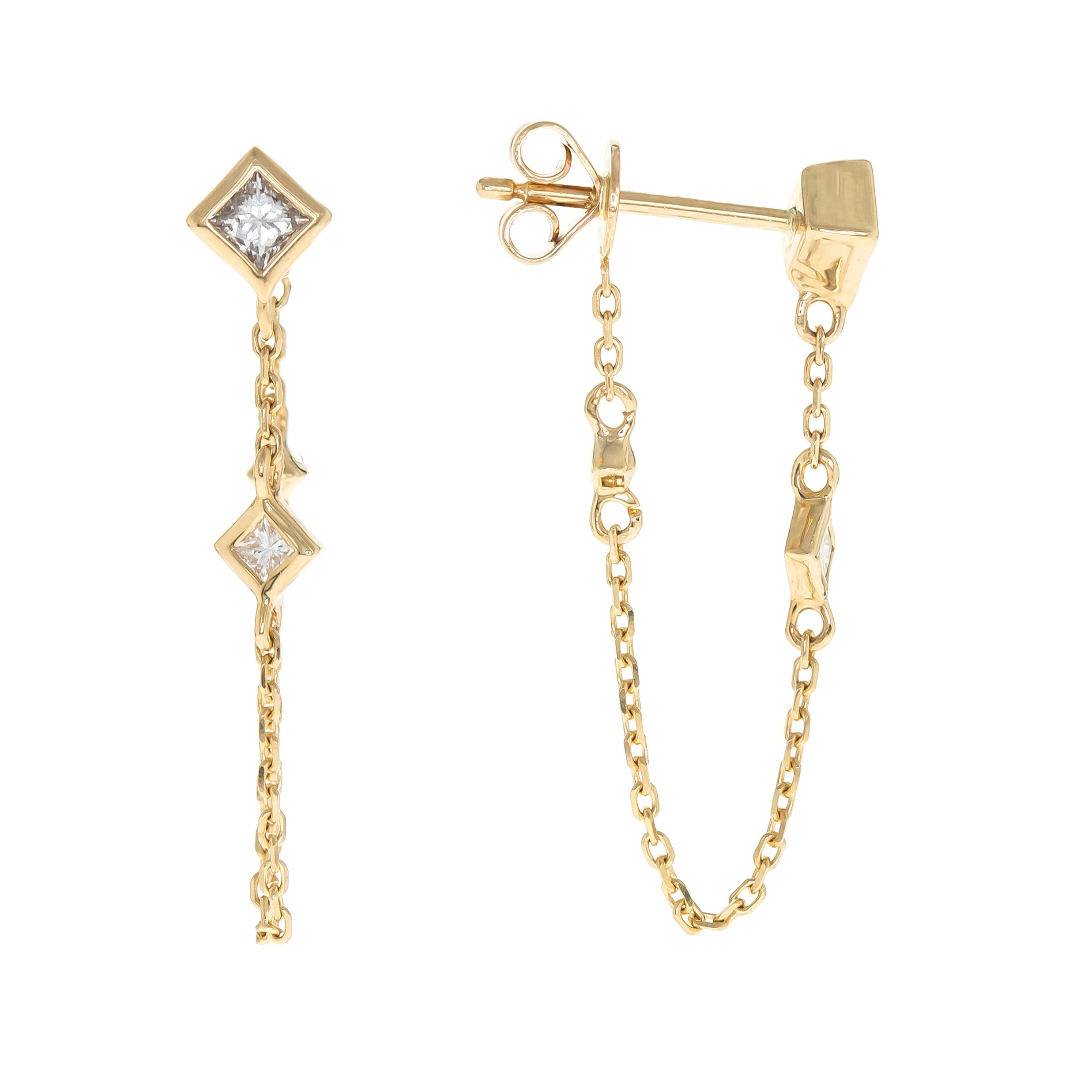 18K YELLOW DIAMOND EARRING