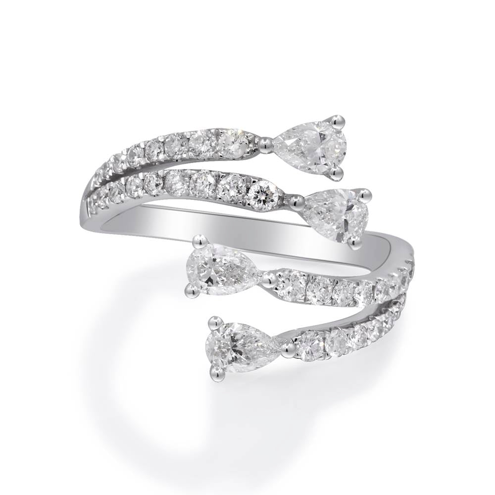 14K WHITE DIAMOND RING