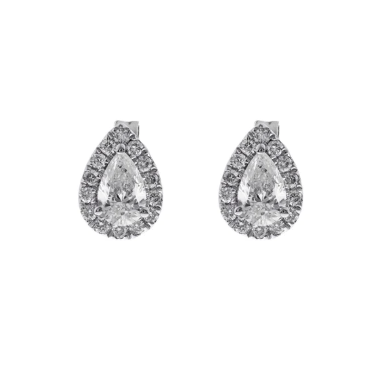 14K WHITE DIAMOND EARRING