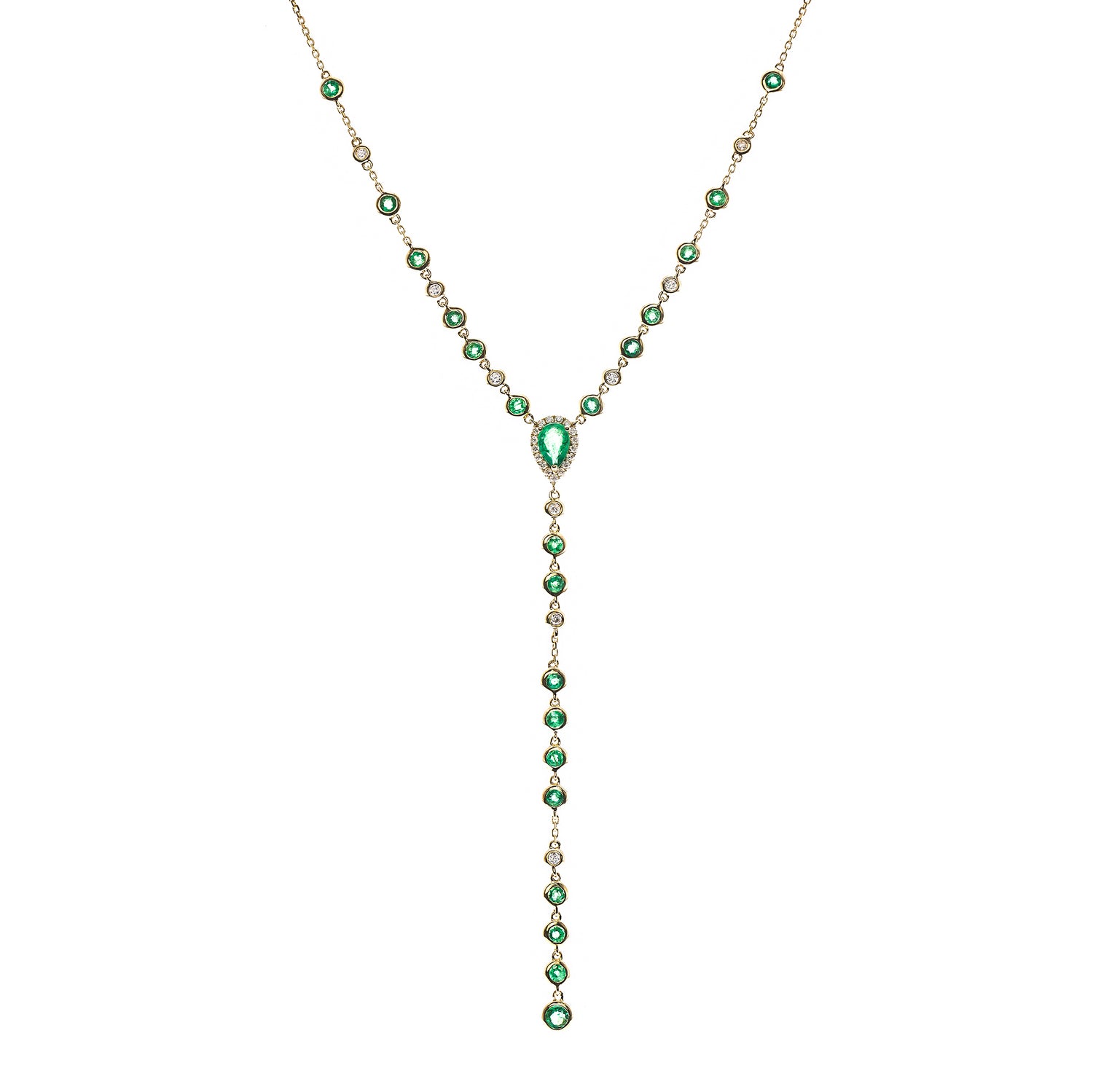 14K YELLOW EMERALD NECKLACE