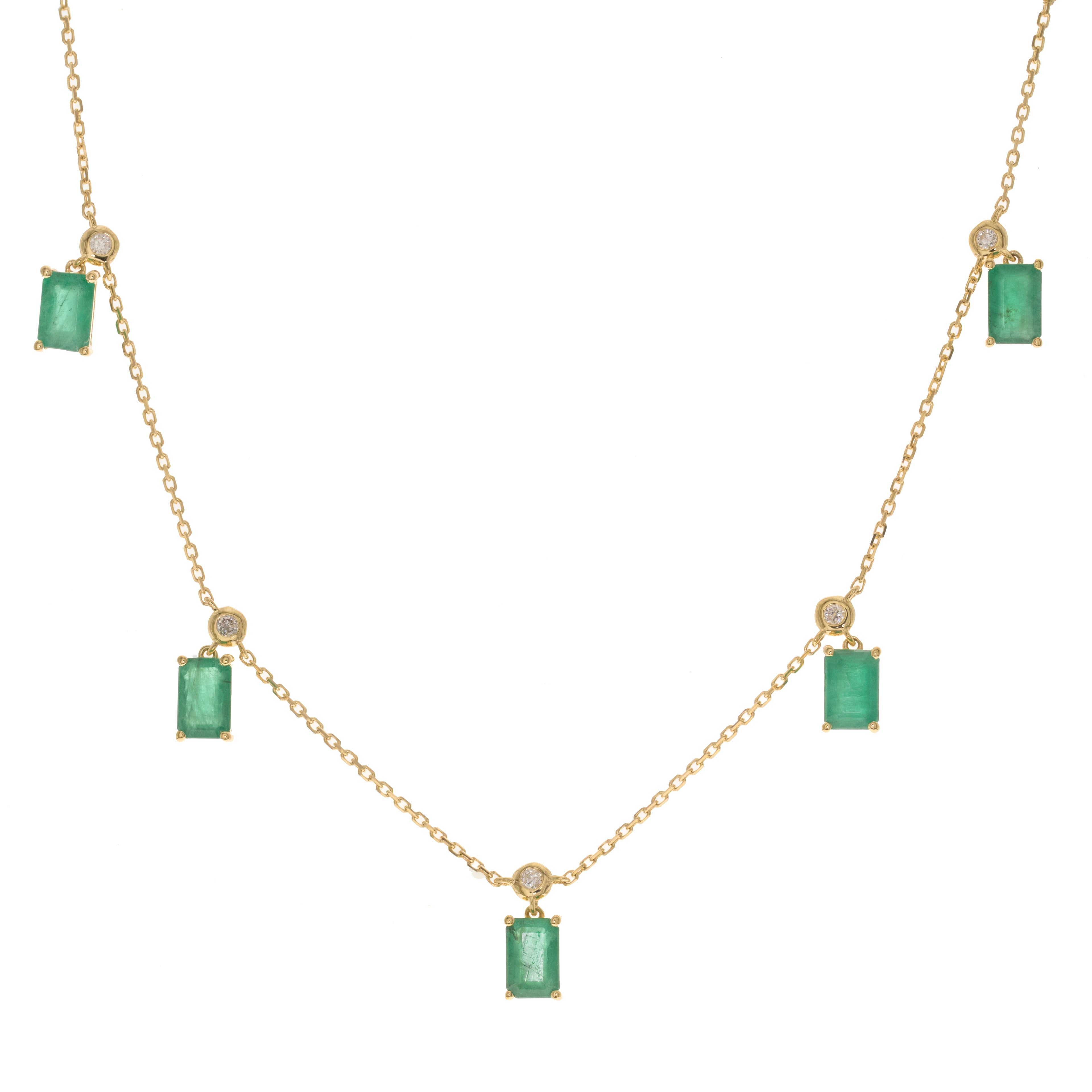 18K YELLOW EMERALD NECKLACE