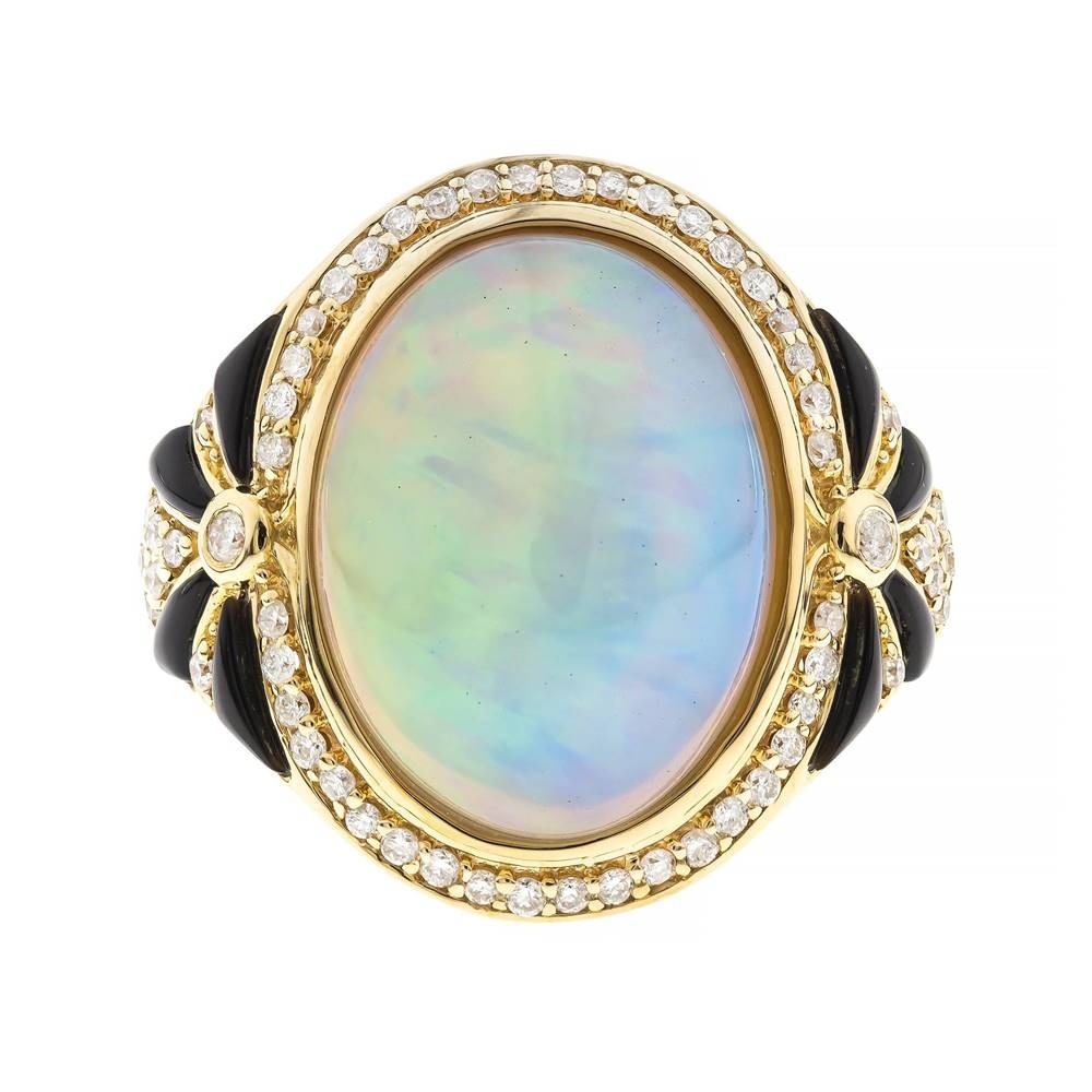 14K YELLOW GOLD ETHIOPIAN OPAL RING