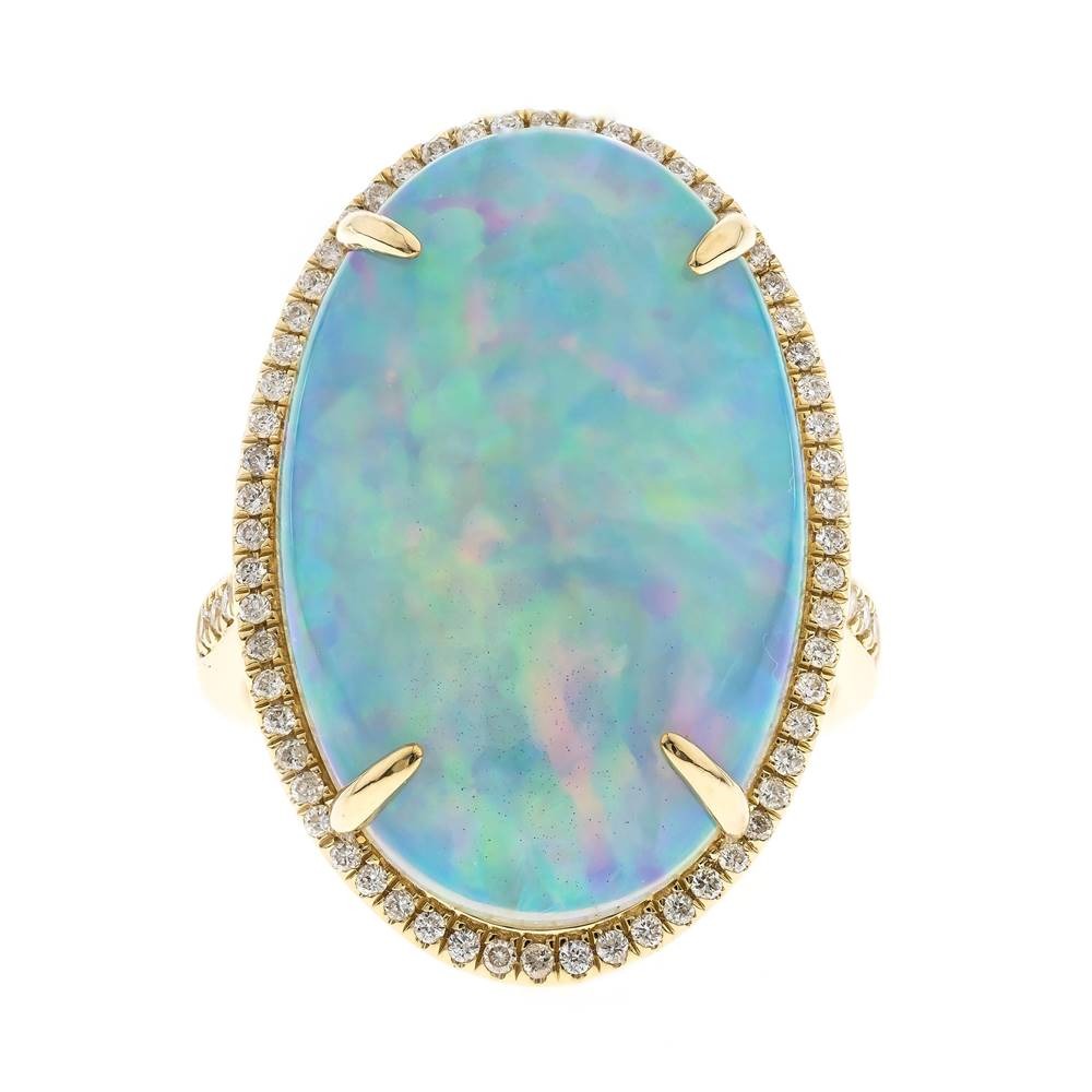 14K YELLOW GOLD ETHIOPIAN OPAL RING