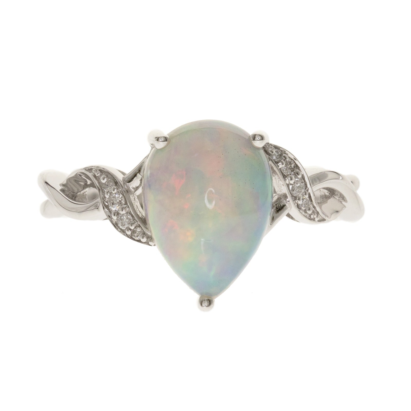 14K WHITE GOLD ETHIOPIAN OPAL RING