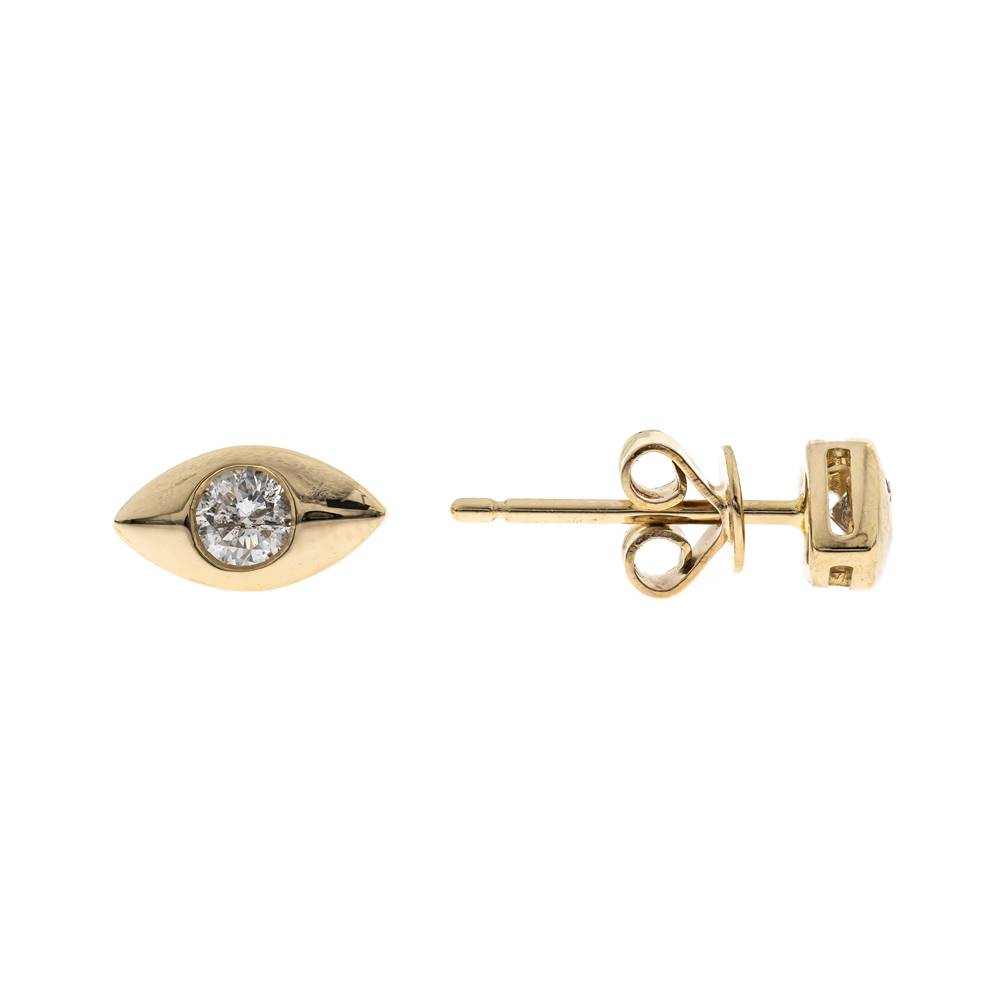 14K YELLOW  DIAMOND EARRING