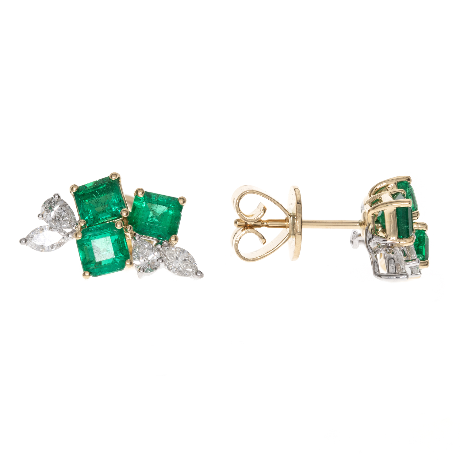 18K  COLOMBIA EMERALD EARRING