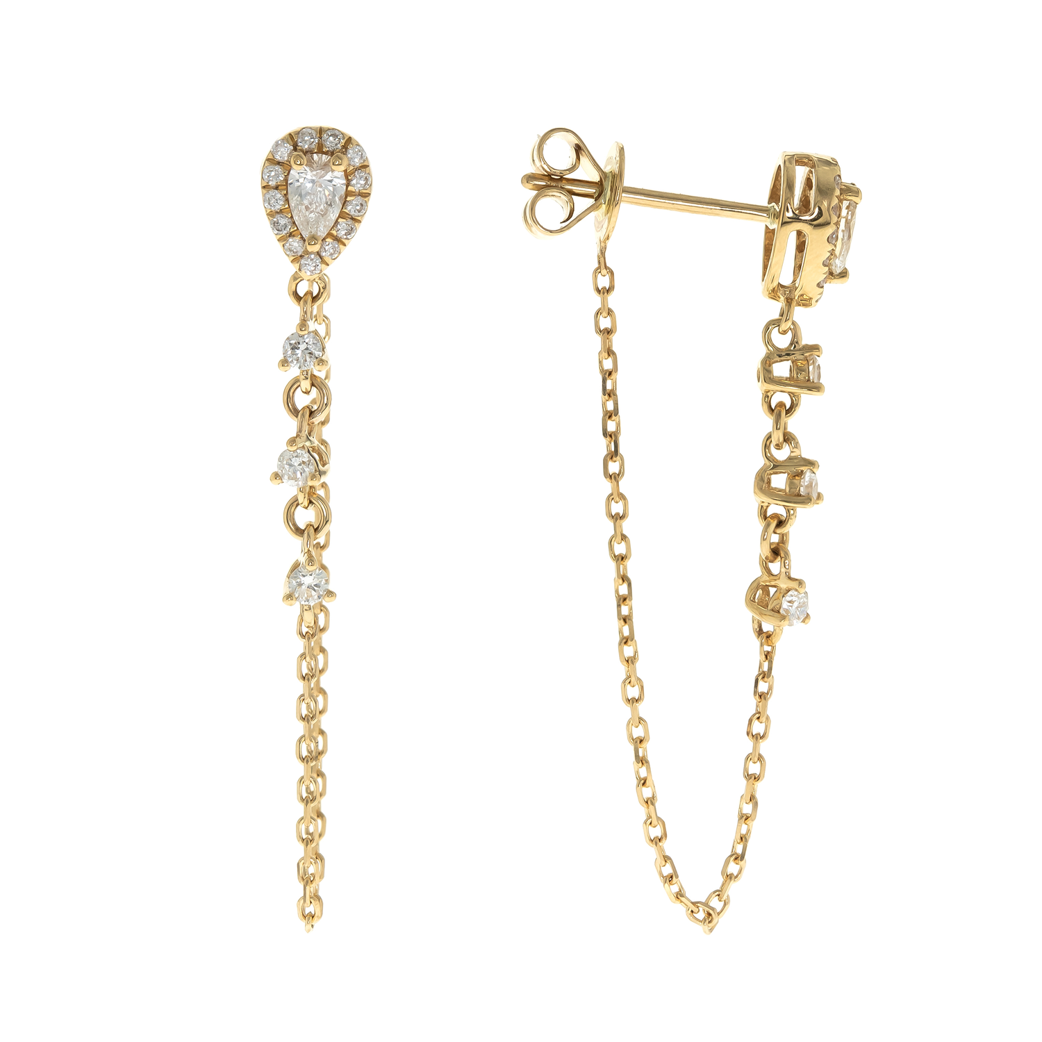 18K YELLOW  DIAMOND EARRING