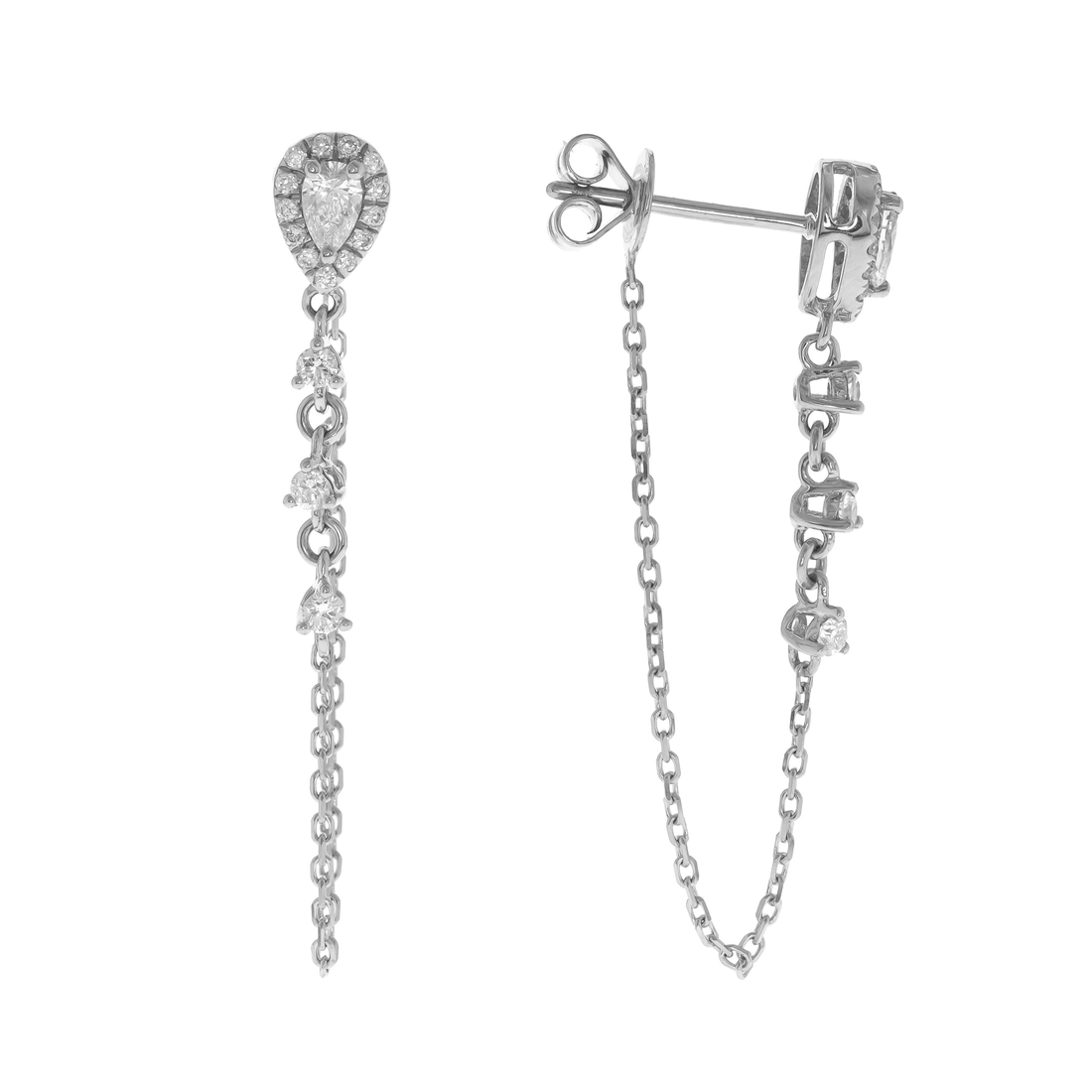 14K WHITE DIAMOND EARRING