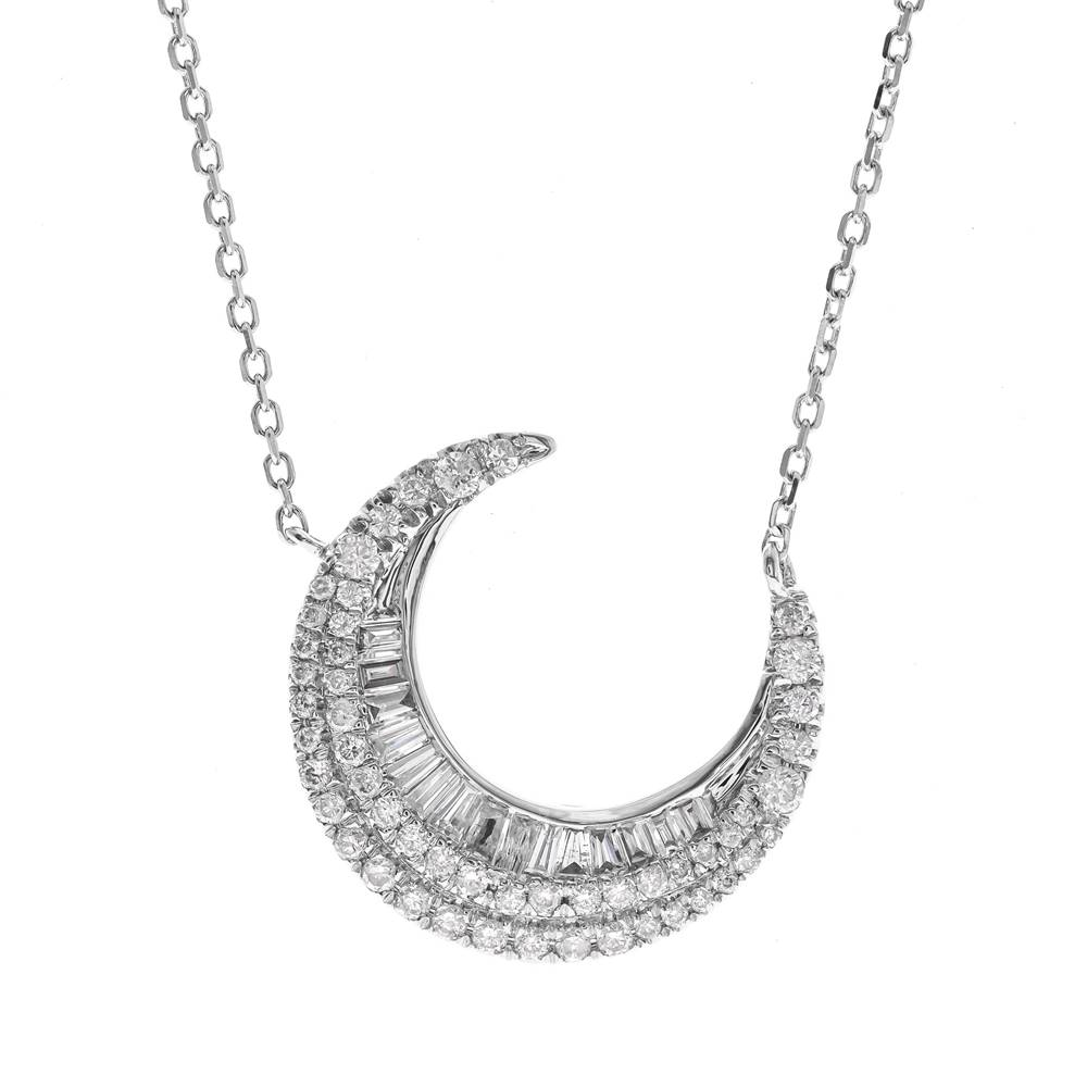 14K WHITE DIAMOND NECKLACE