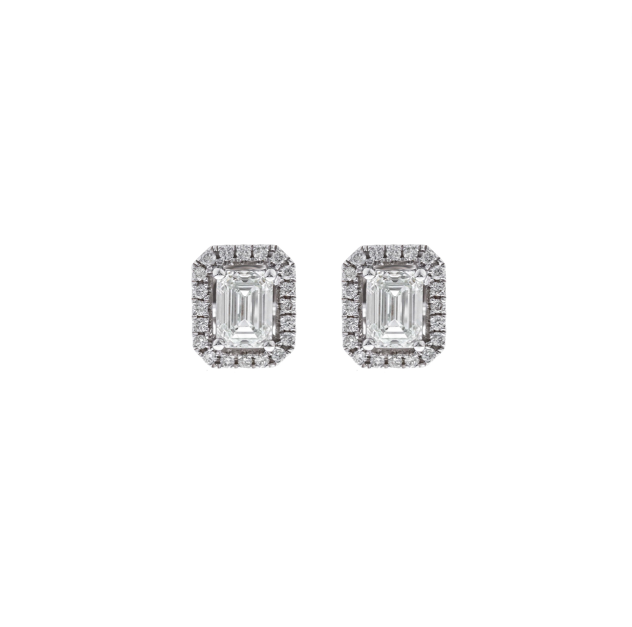 18K WHITE GOLD DIAMOND EARRING