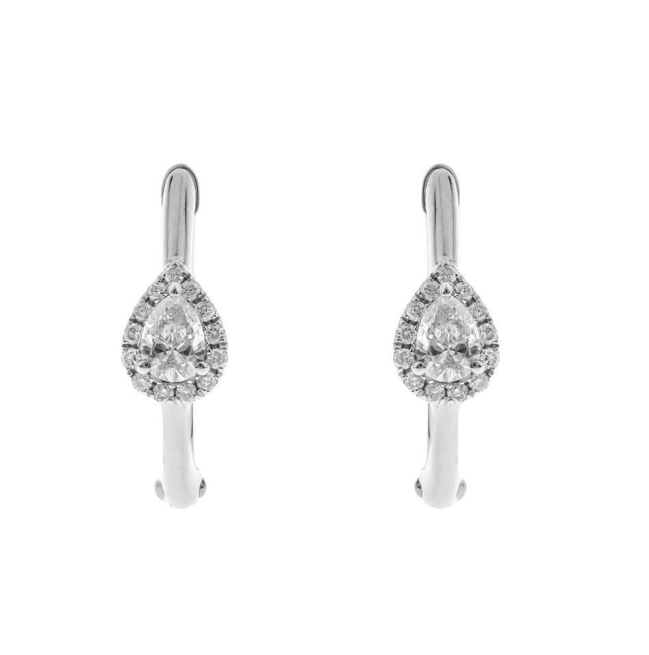 18K WHITE DIAMOND EARRING