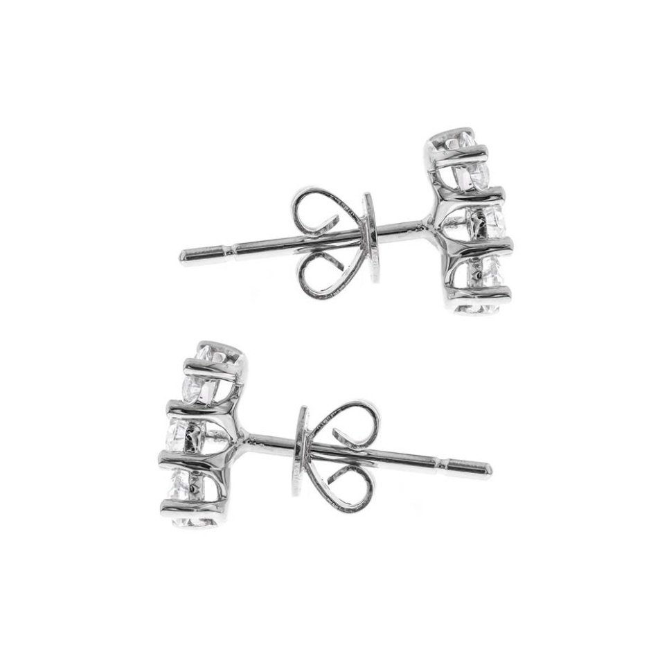 18K WHITE  DIAMOND EARRING