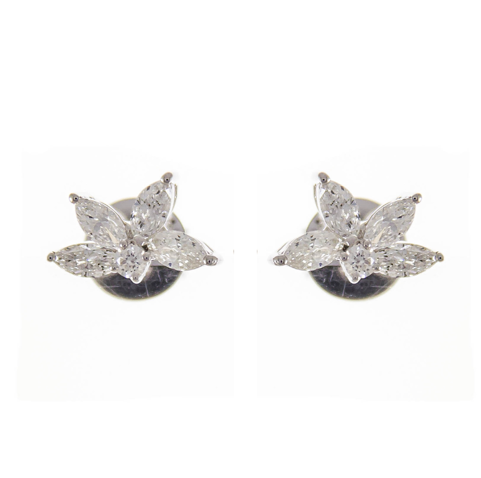 14K WHITE GOLD DIAMOND EARRING