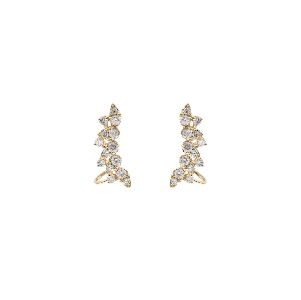 14K YELLOW  DIAMOND EARRING