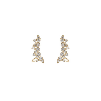 14K YELLOW  DIAMOND EARRING